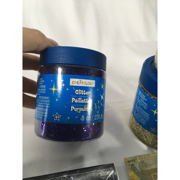 Crafts scissors bundle/glitter purple and gold/stickers daisy and embellishment‎ - Picture 3 of 6